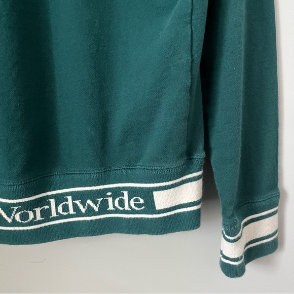 HUF Worldwide Relay French Terry Jade Green Quarter Zip Pullover Hoodie Size S - Picture 16 of 16